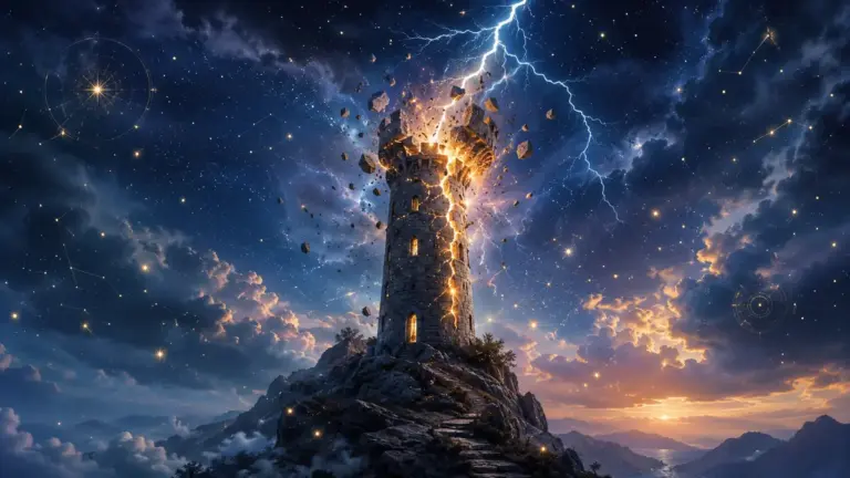 La torre sotto il fulmine
