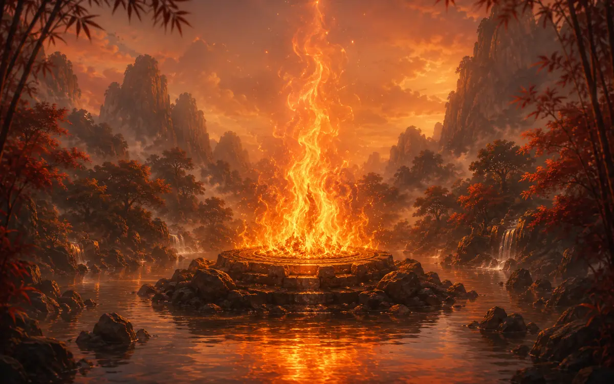 Immagine astratta per descrivere l'Elemento cinese fuoco