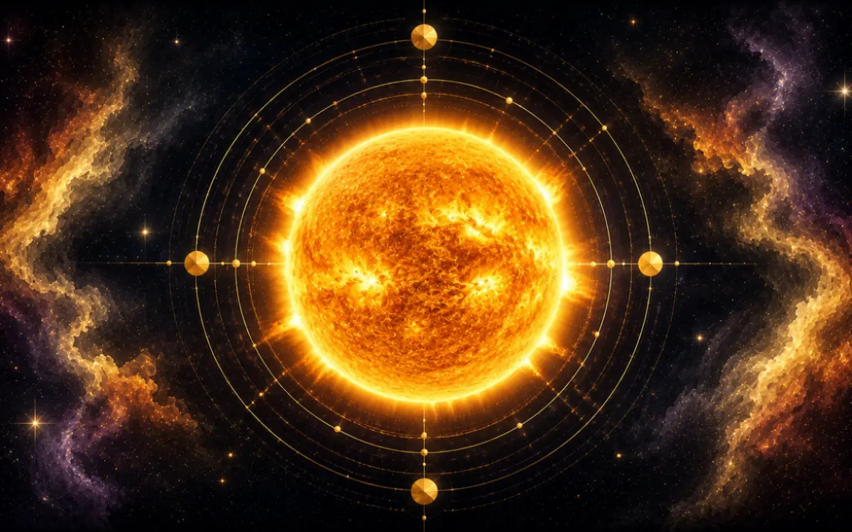 Immagine astratta con pianeta che rappresenta il giorno di nascita domenica